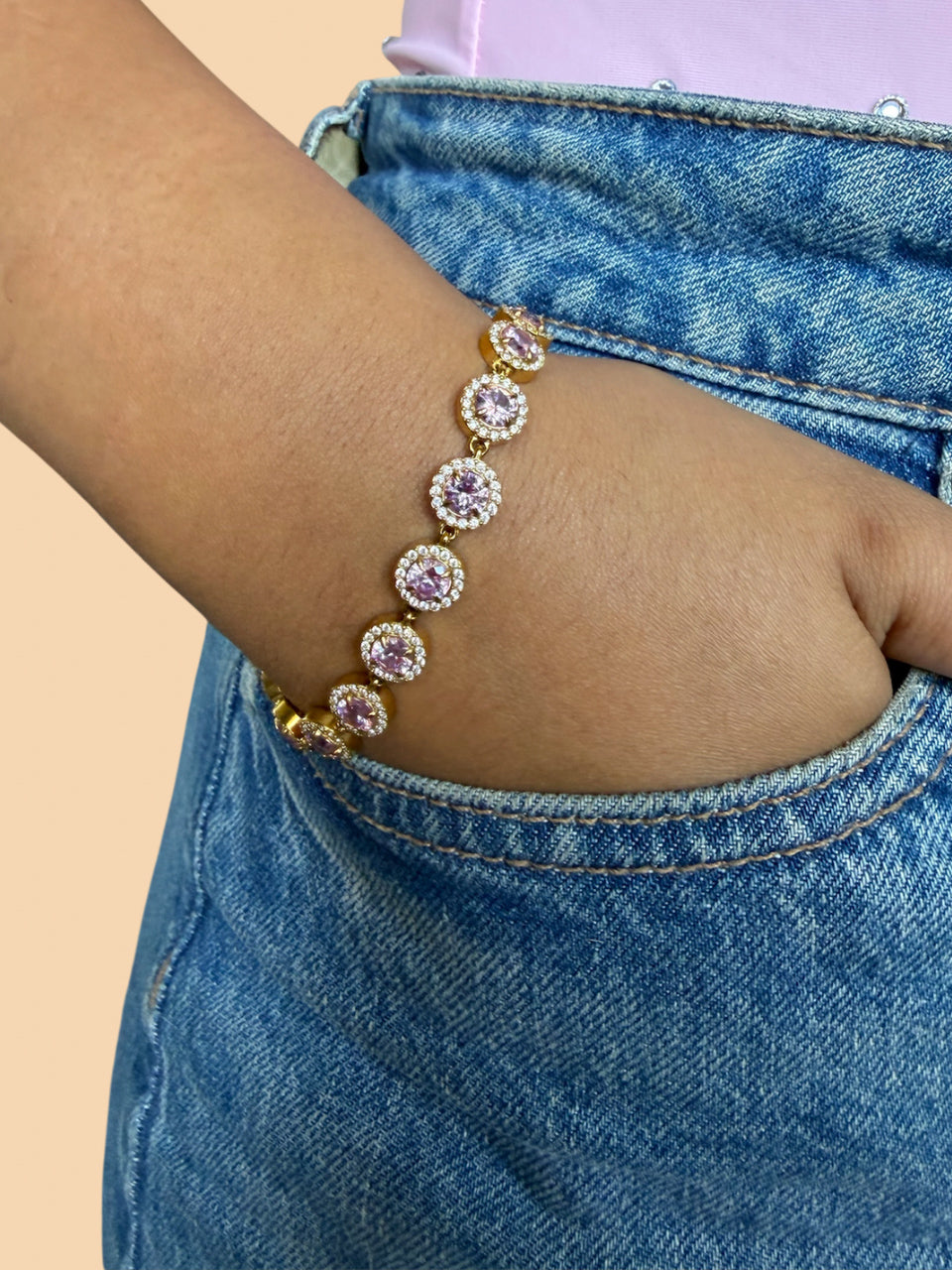 Bracelet Pink Pearl or