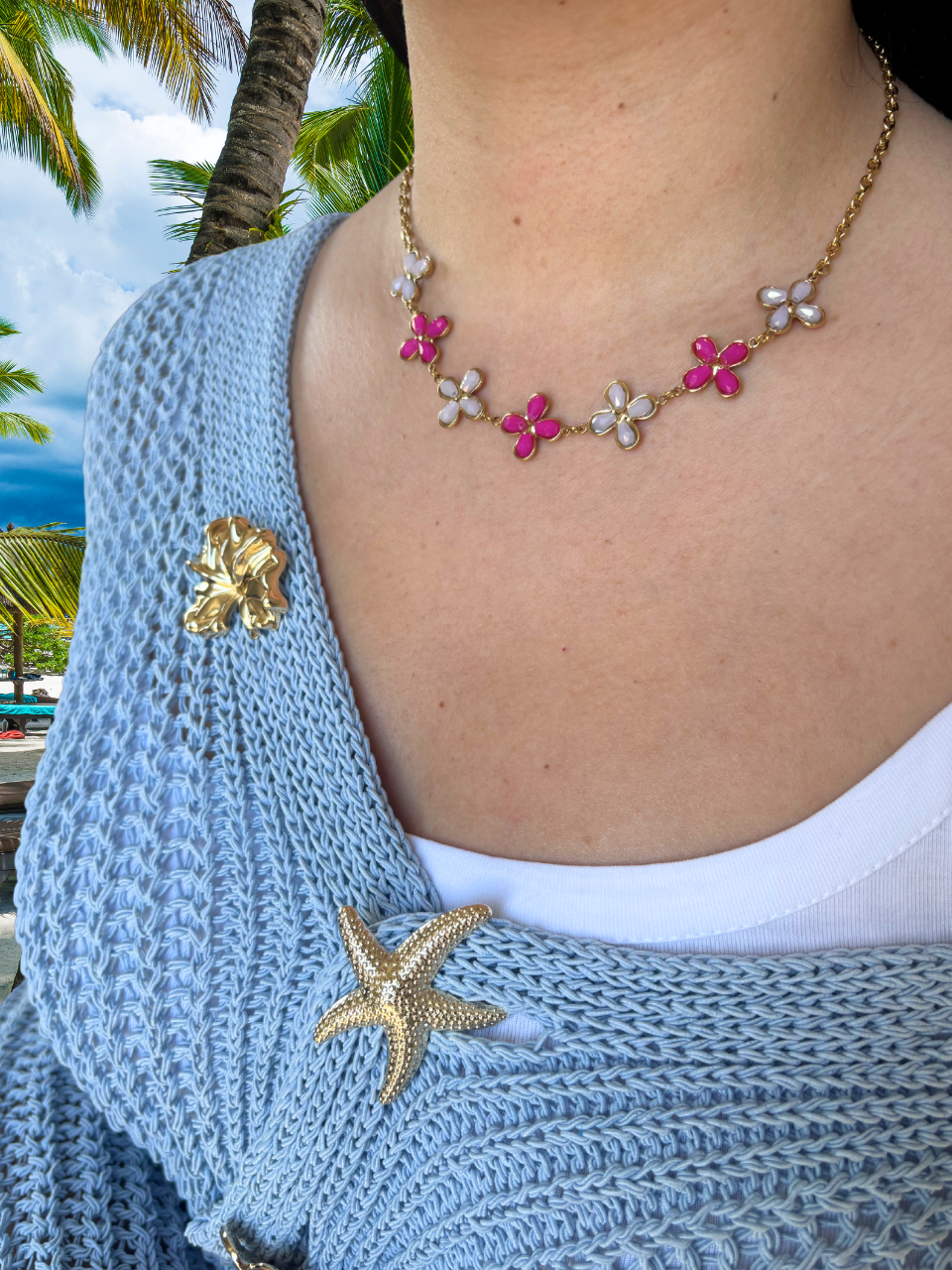 Collier Coline rose