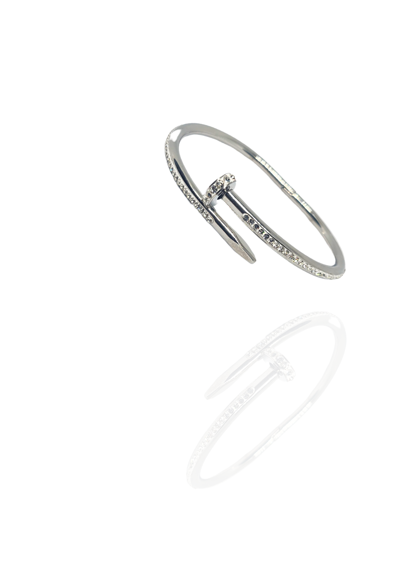 Jonc clou strass argent