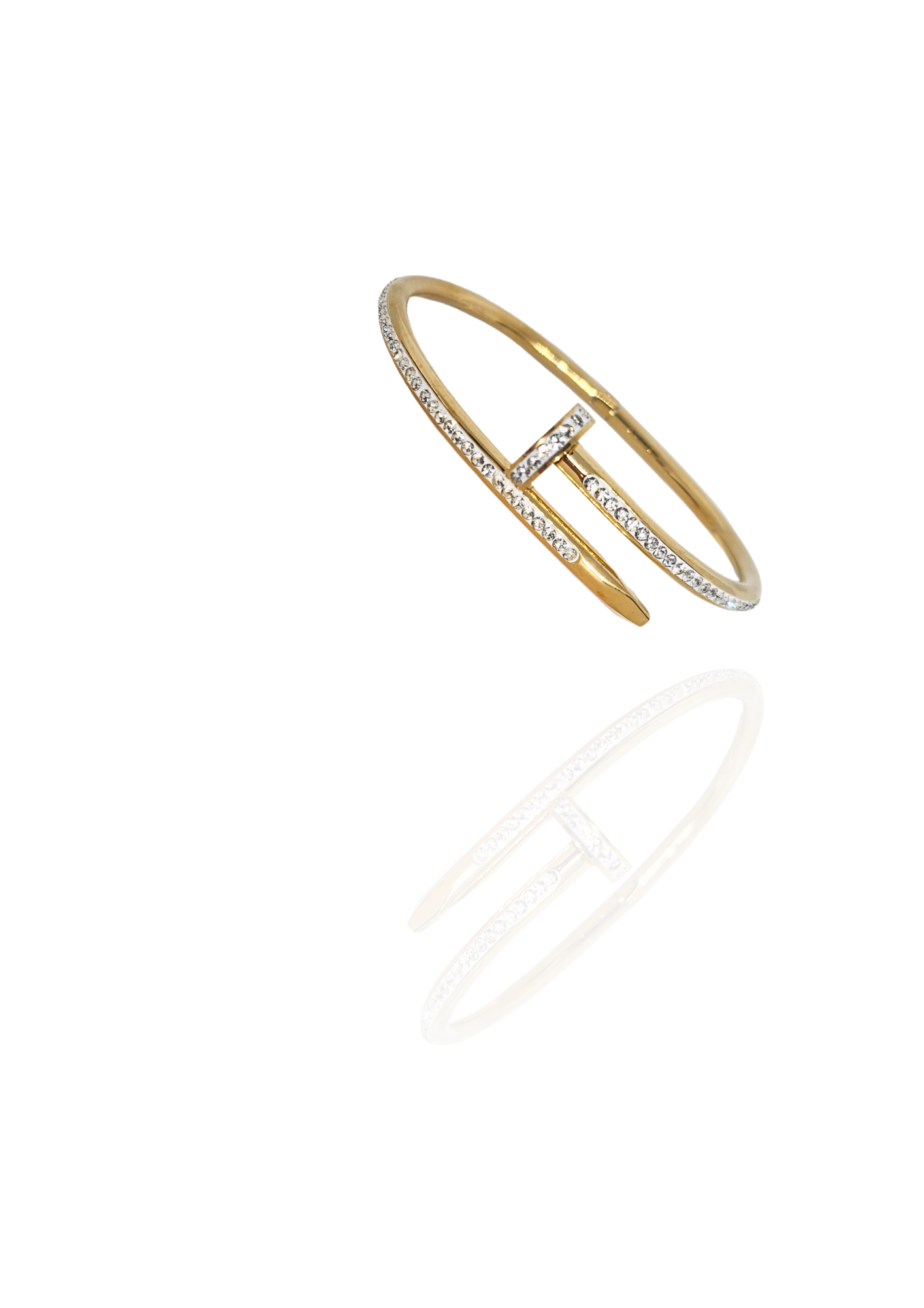 Jonc clou strass or