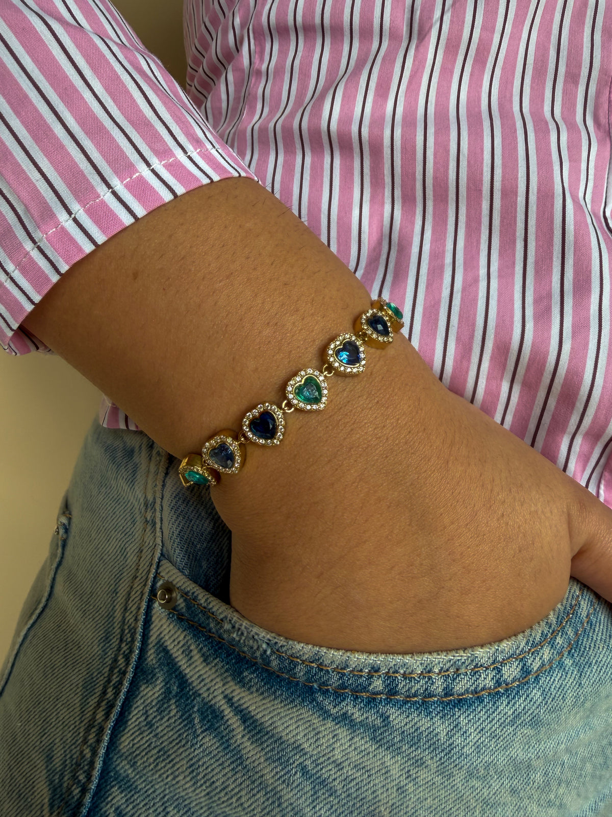 Bracelet Baby bleu or