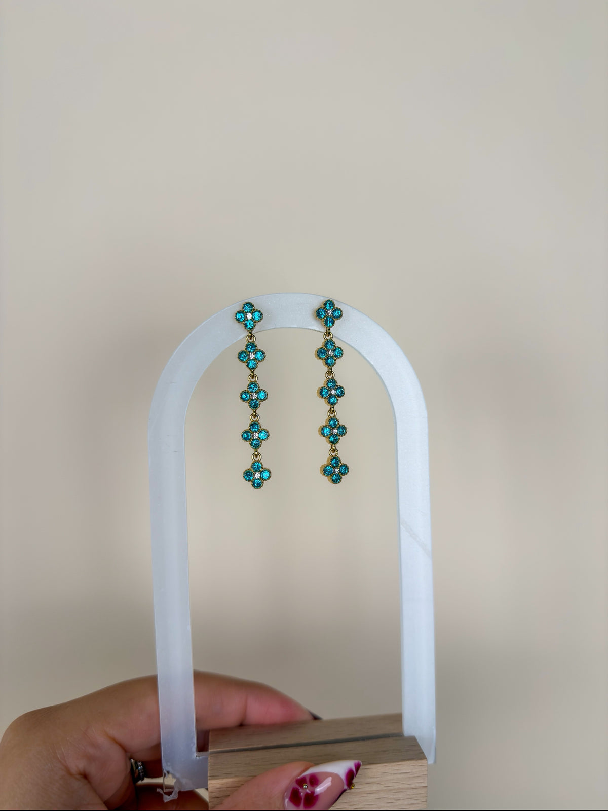 Boucles Ambre bleu ciel