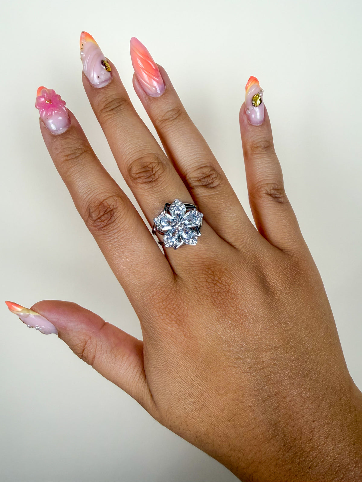 Bague Anti Stress Bahia blanche argent