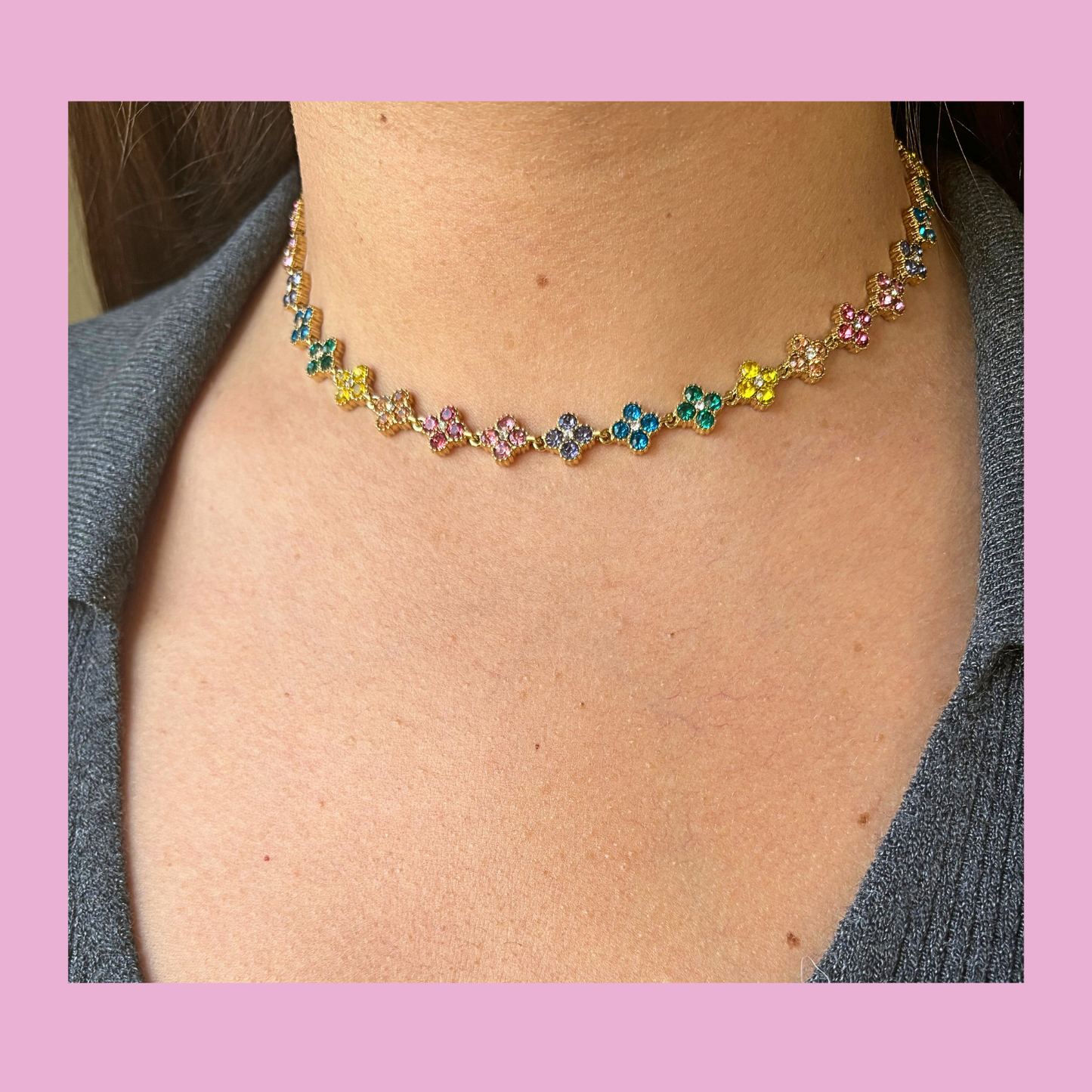 Collier Ambre multicolore