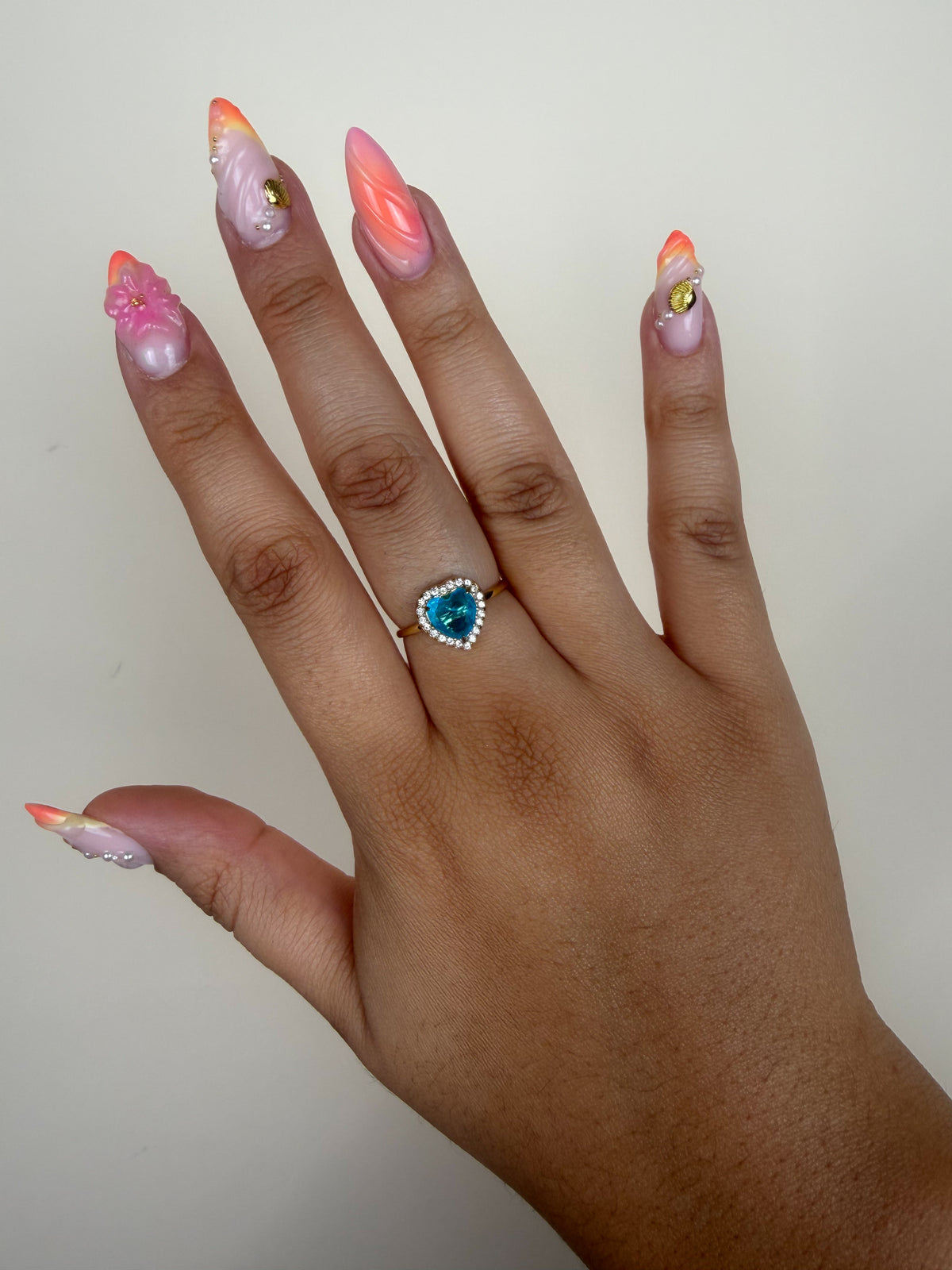 Bague Promesse Bleue or