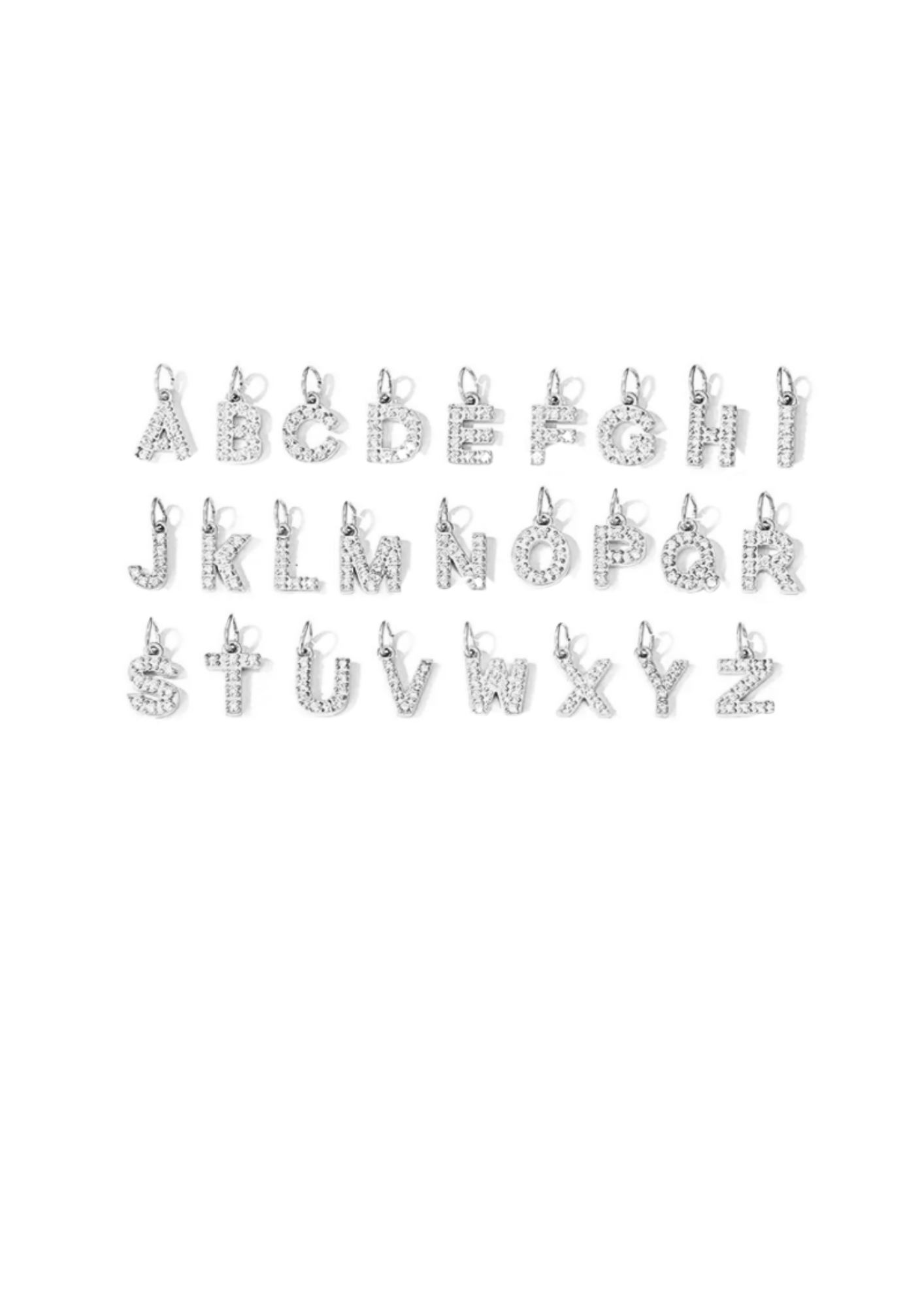 Lettre strass argent