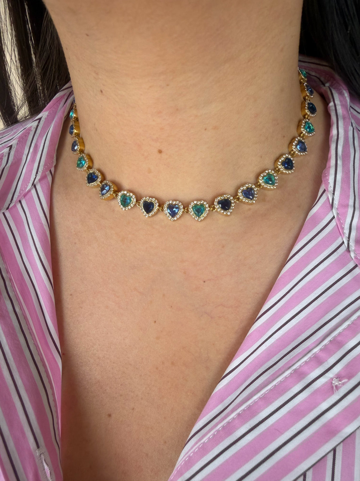 Collier Baby bleu or