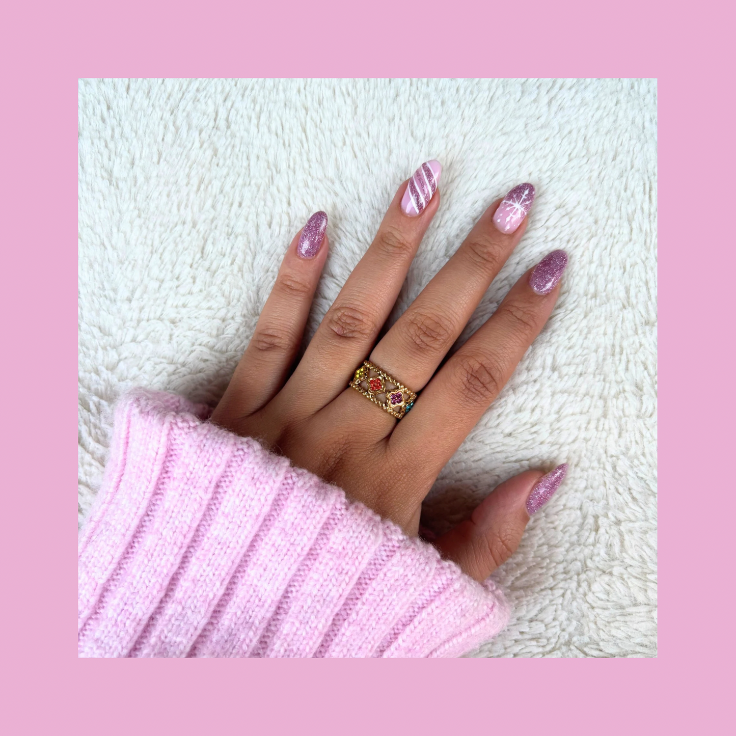 Bague Ambre multicolore