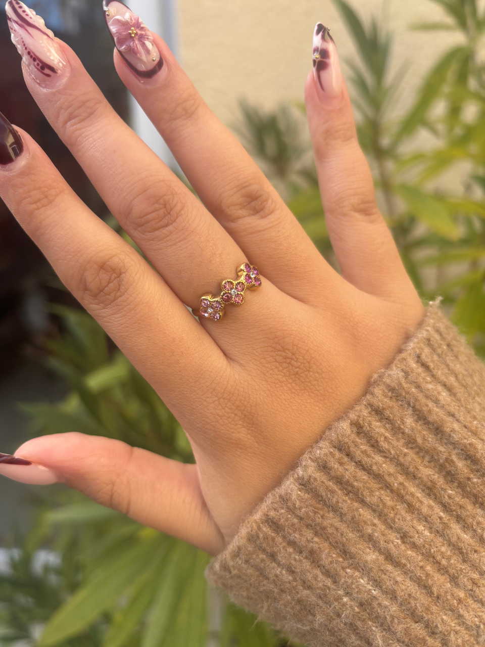 Bague Ambre rose