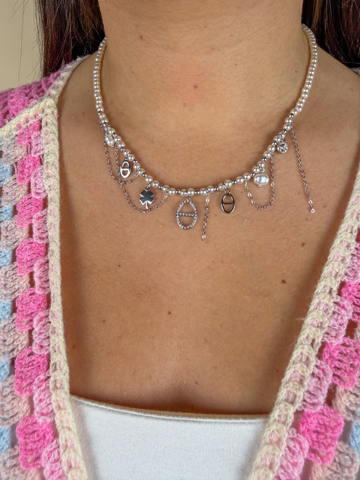 Collier Angel Pearl argent