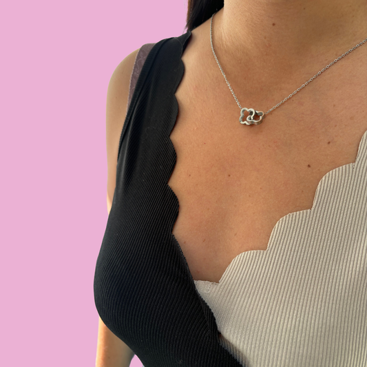 Collier double trèfle argent