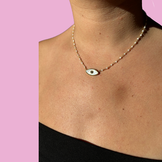 Collier Nicole blanc