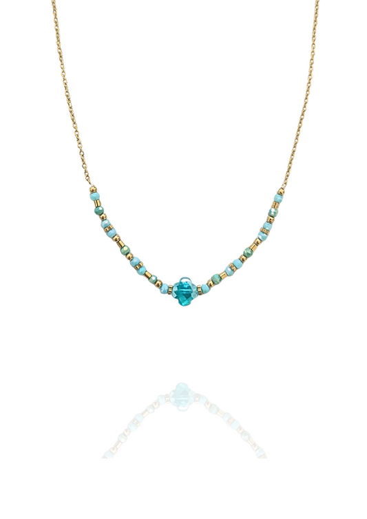Collier Monelle bleu ciel
