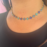 Collier Ambre bleu