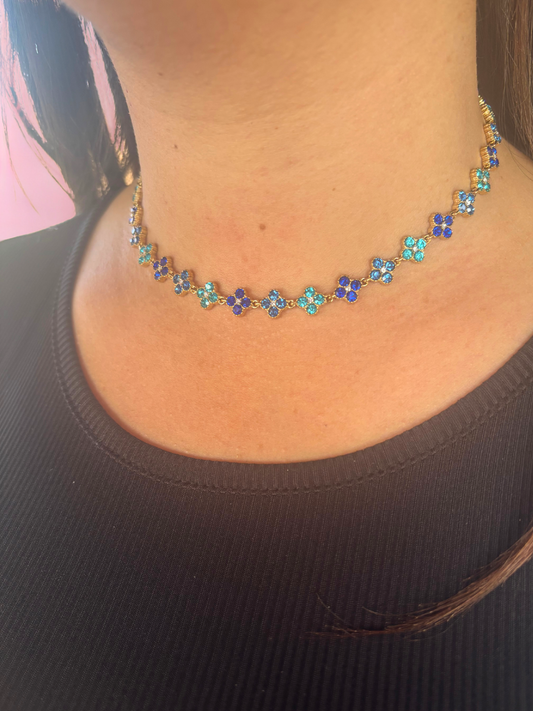 Collier Ambre bleu