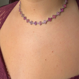 Collier Ambre rose argent