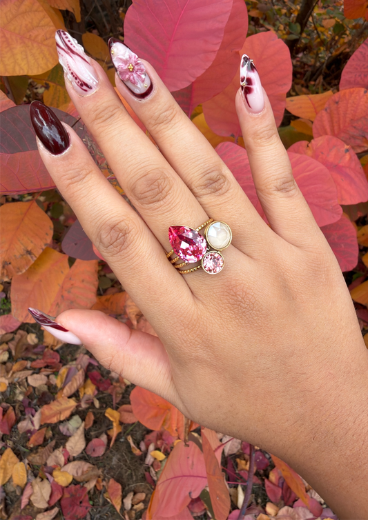 Bague Iris rose