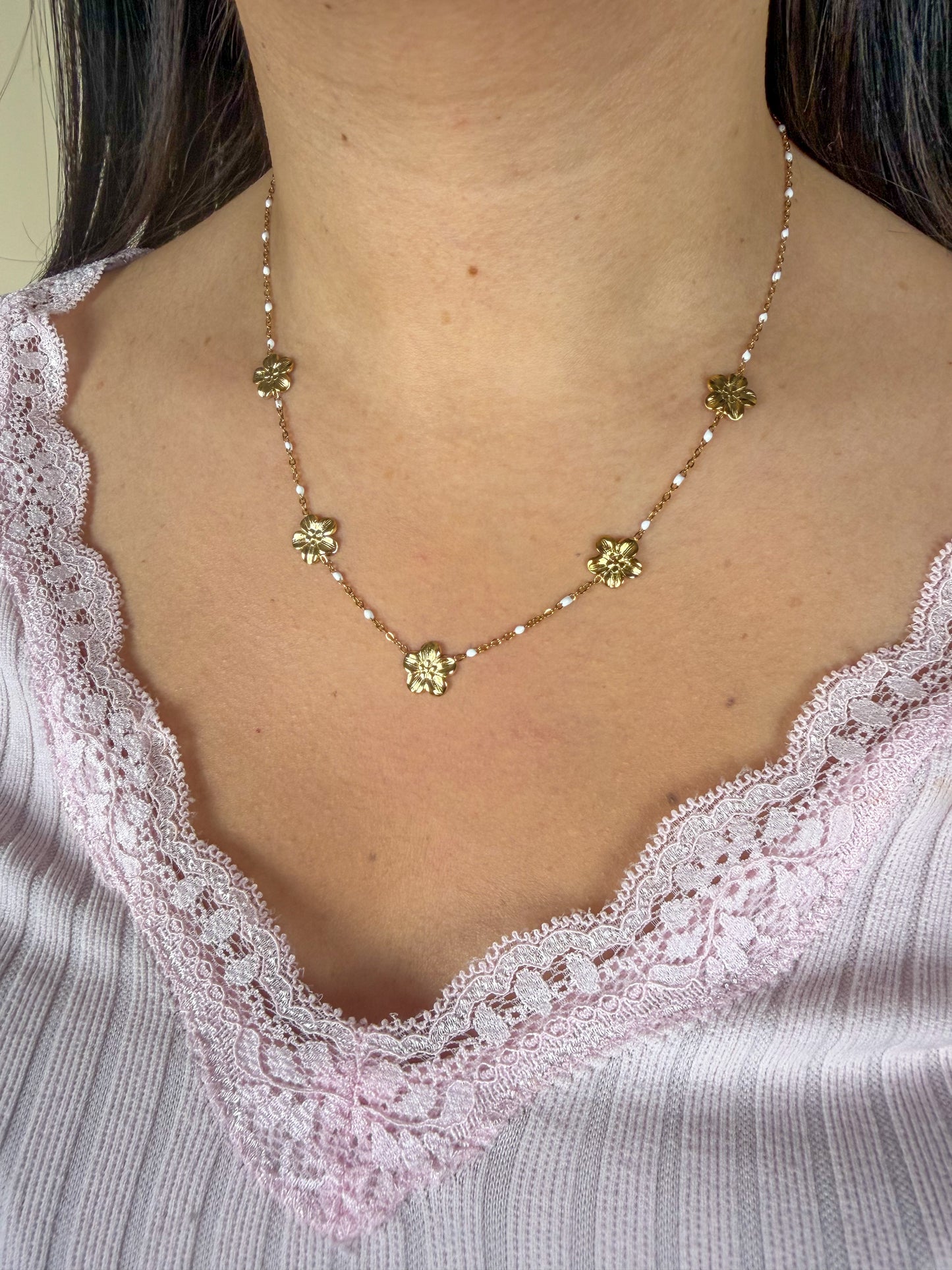 Collier Paulina blanc