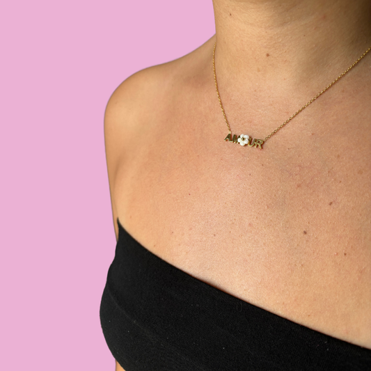 Collier Amour fleur or