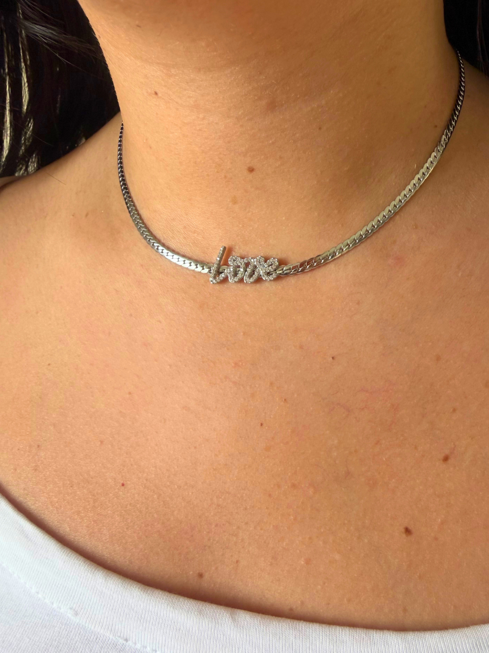 Collier Love argent