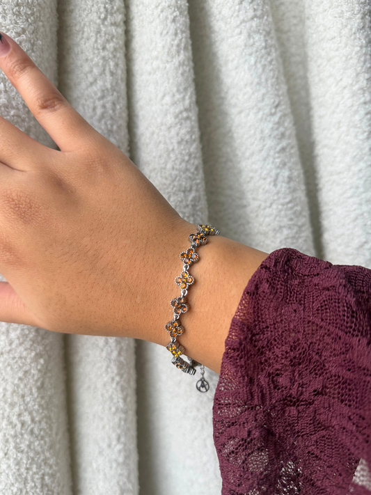 Bracelet Ambre argent marron