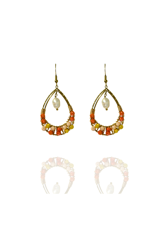 Boucles Julie corail