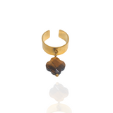 Bague trèfle œil de tigre