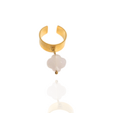 Bague trèfle pierre de jade