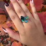 Bague Iris argent émeraude