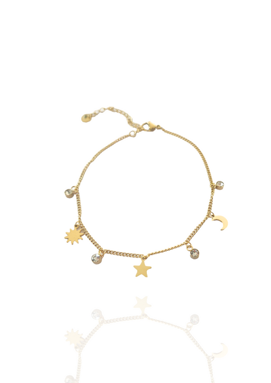 Bracelet cheville Nadjma or