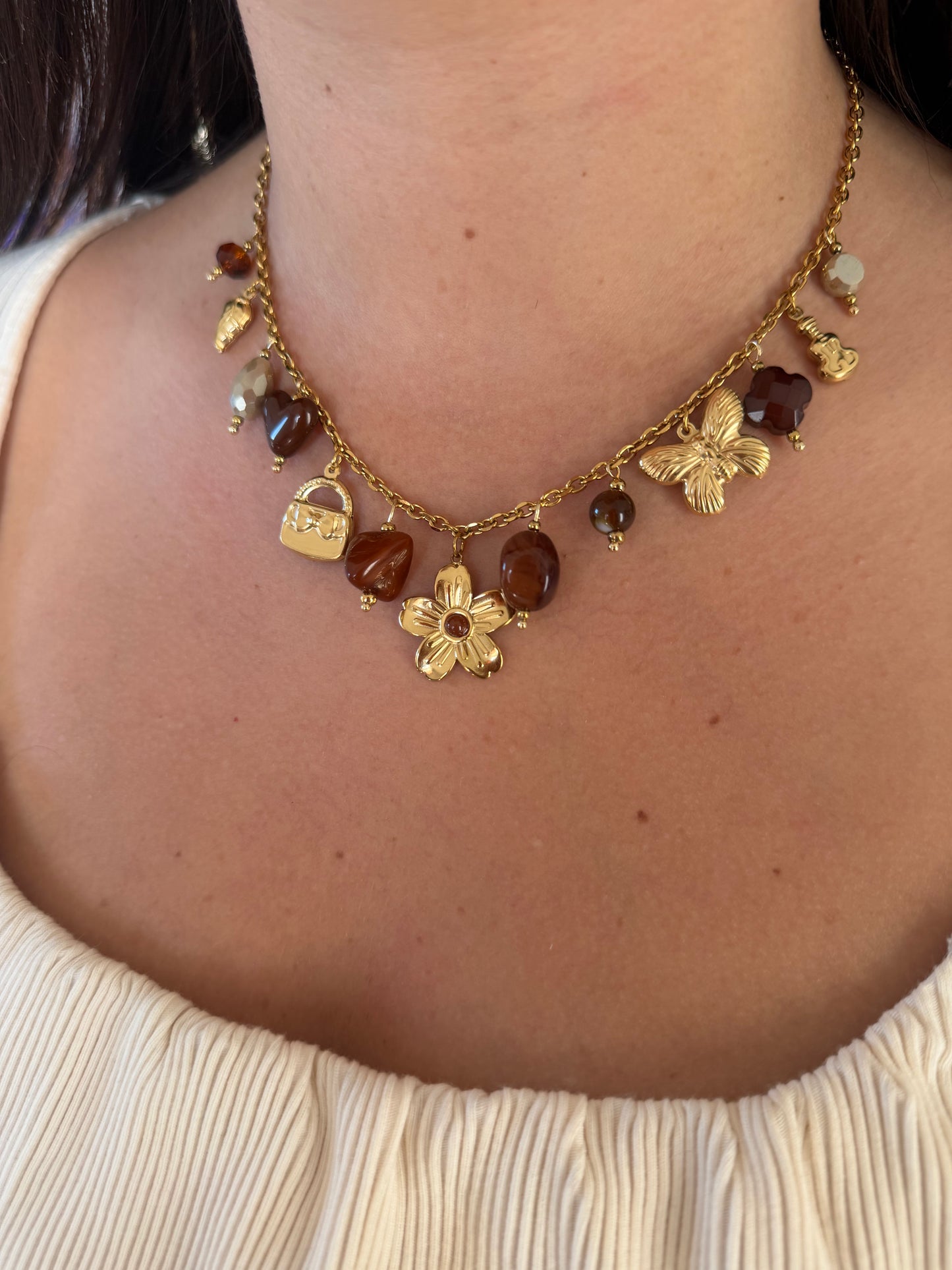 Collier Honey marron