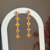 Boucles Ambre argent marron