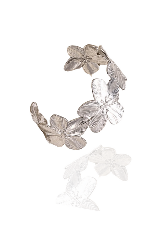 Jonc Fleur argent