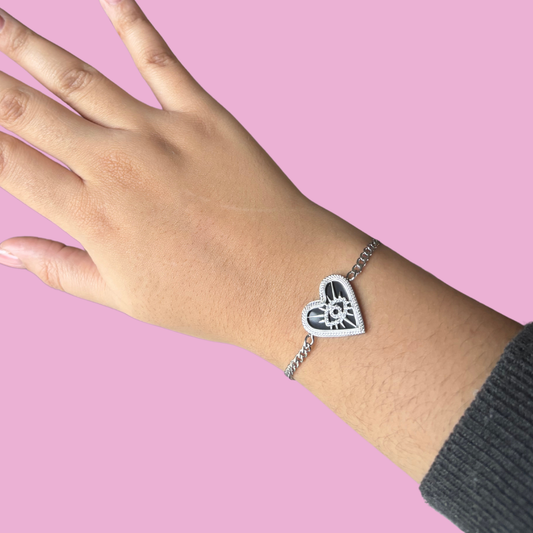 Bracelet Nicole noir argent
