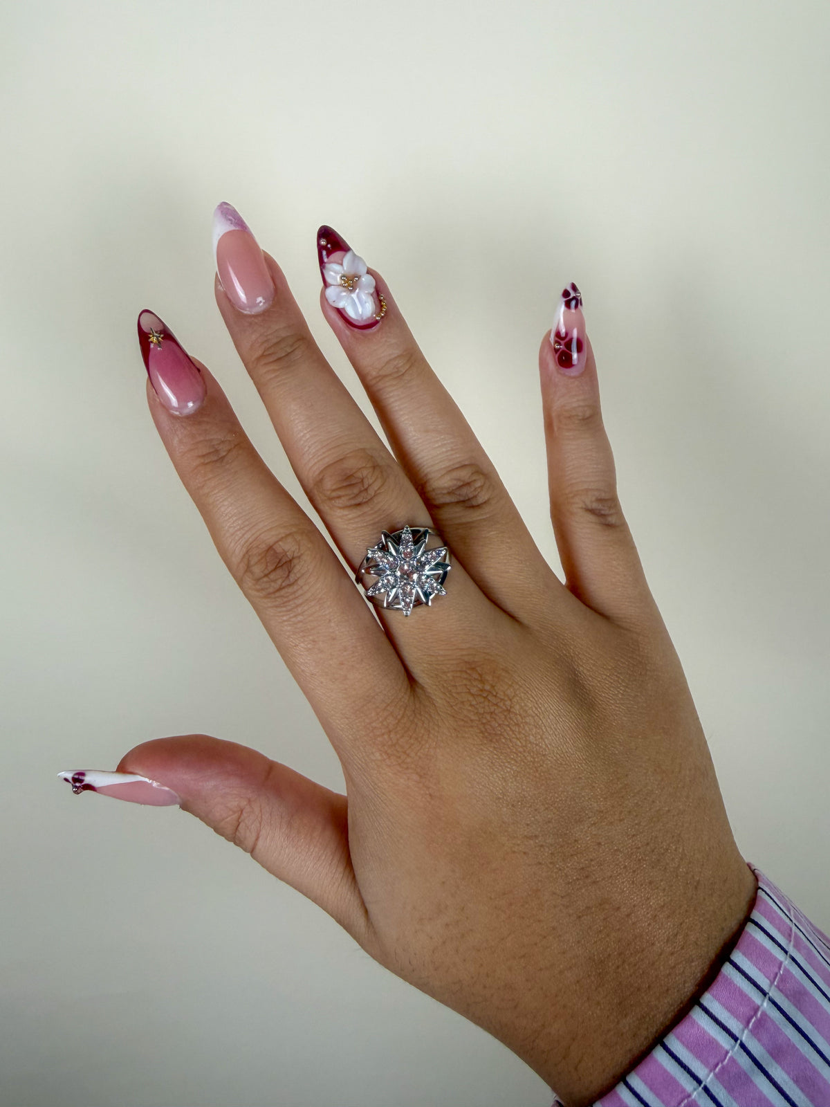 Bague Anti stress Flocon argent