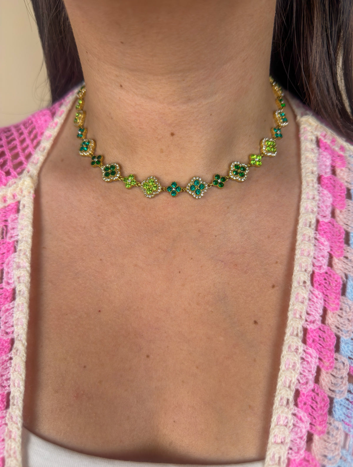 Collier Opéra vert