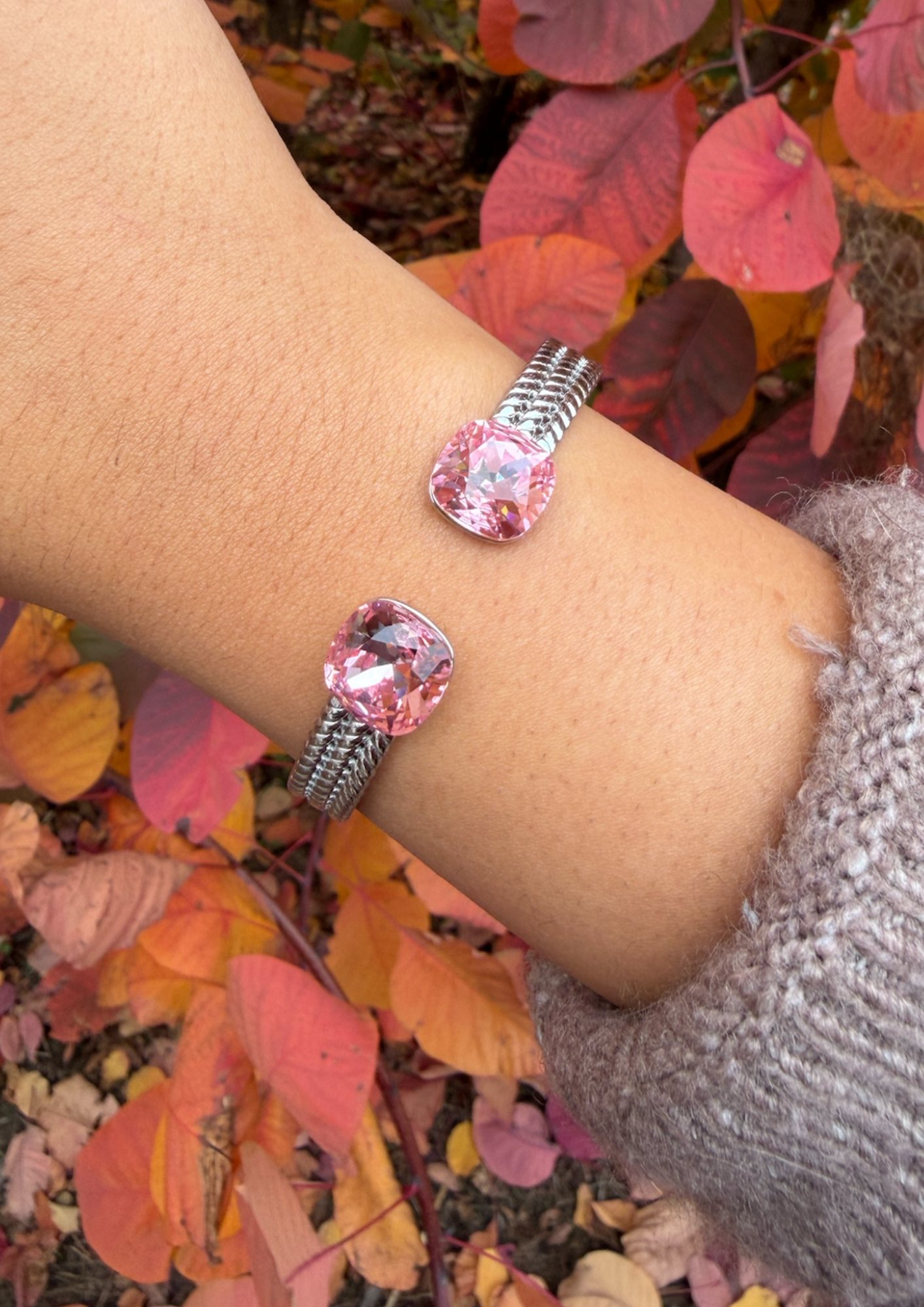 Jonc Iris argent rose