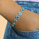 Bracelet Blue Pearl argent