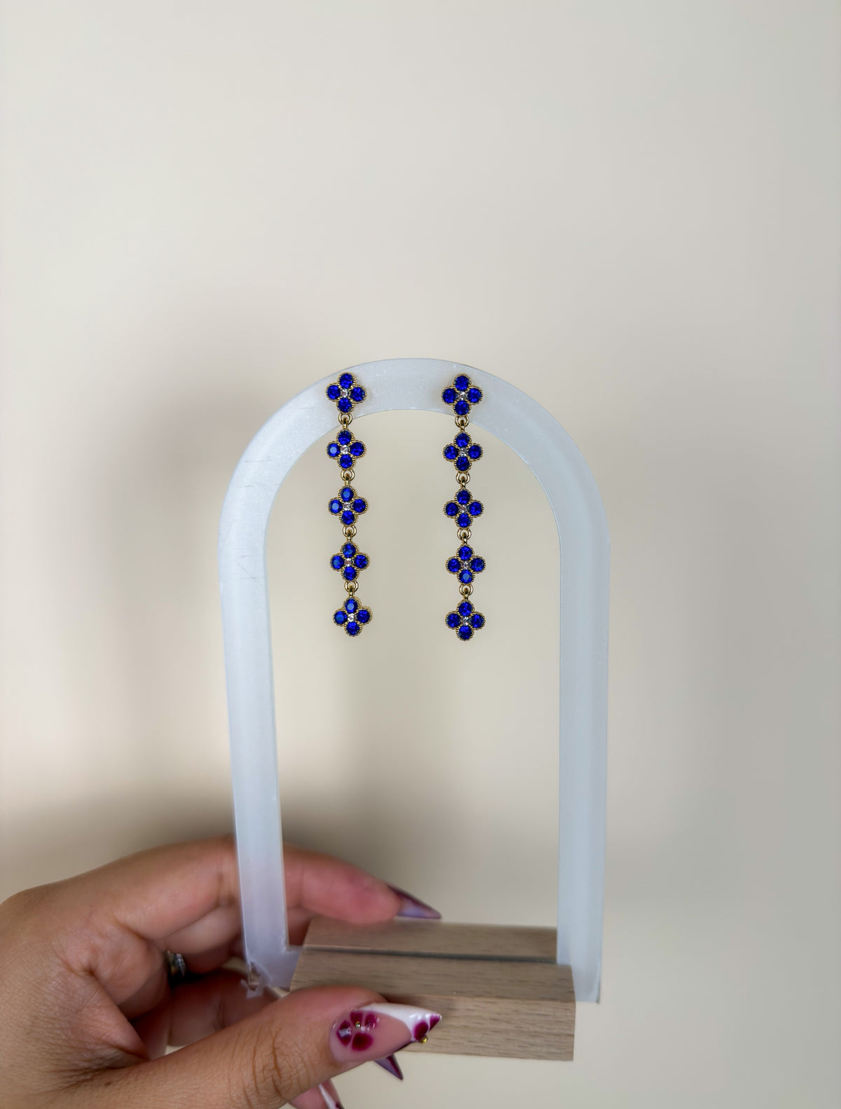 Boucles Ambre bleu roi