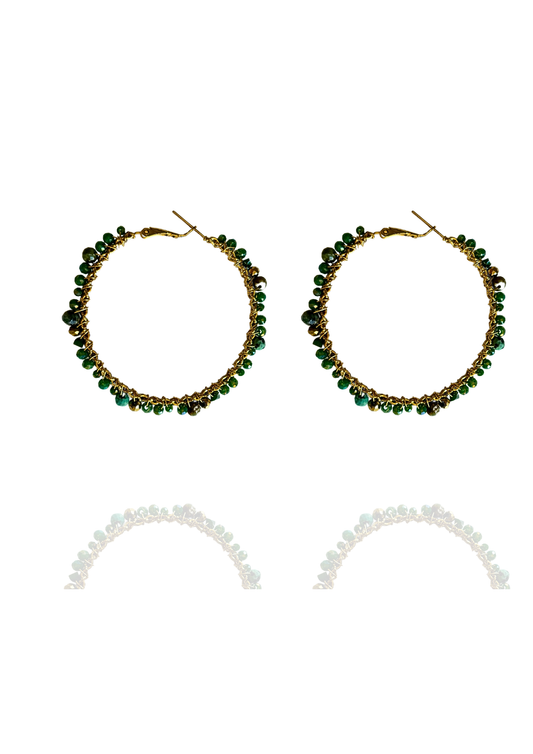 Boucles Raquel vertes or