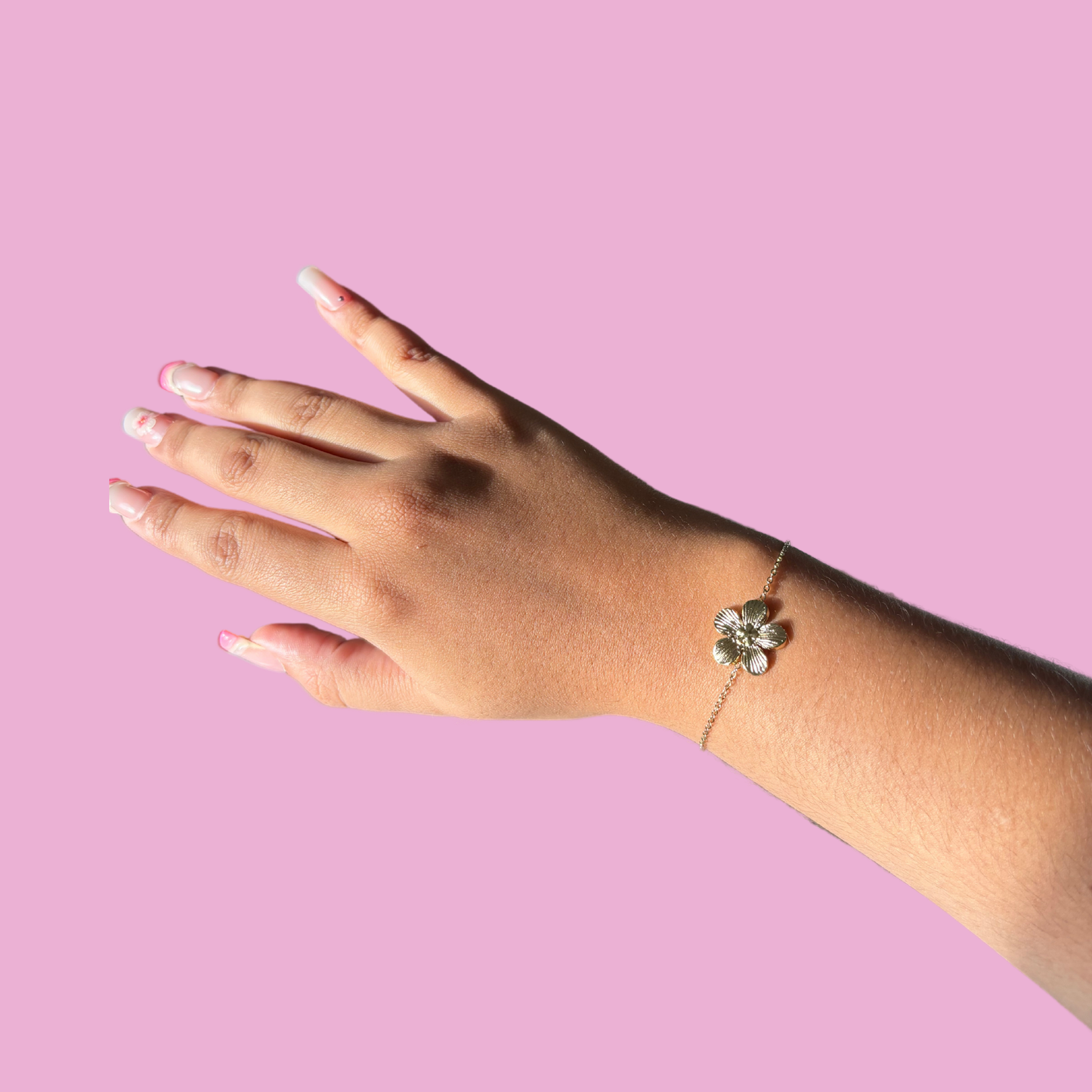 Bracelet fleur or