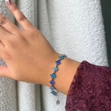 Bracelet Ambre argent bleu