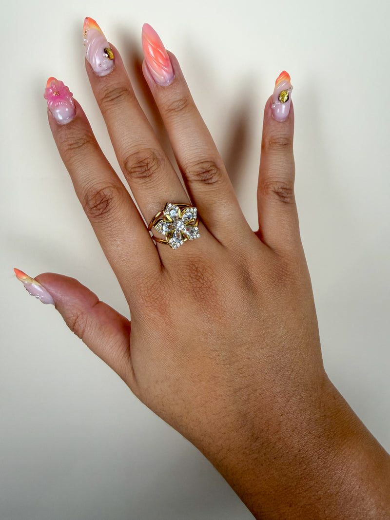 Bague Anti Stress Bahia blanche or