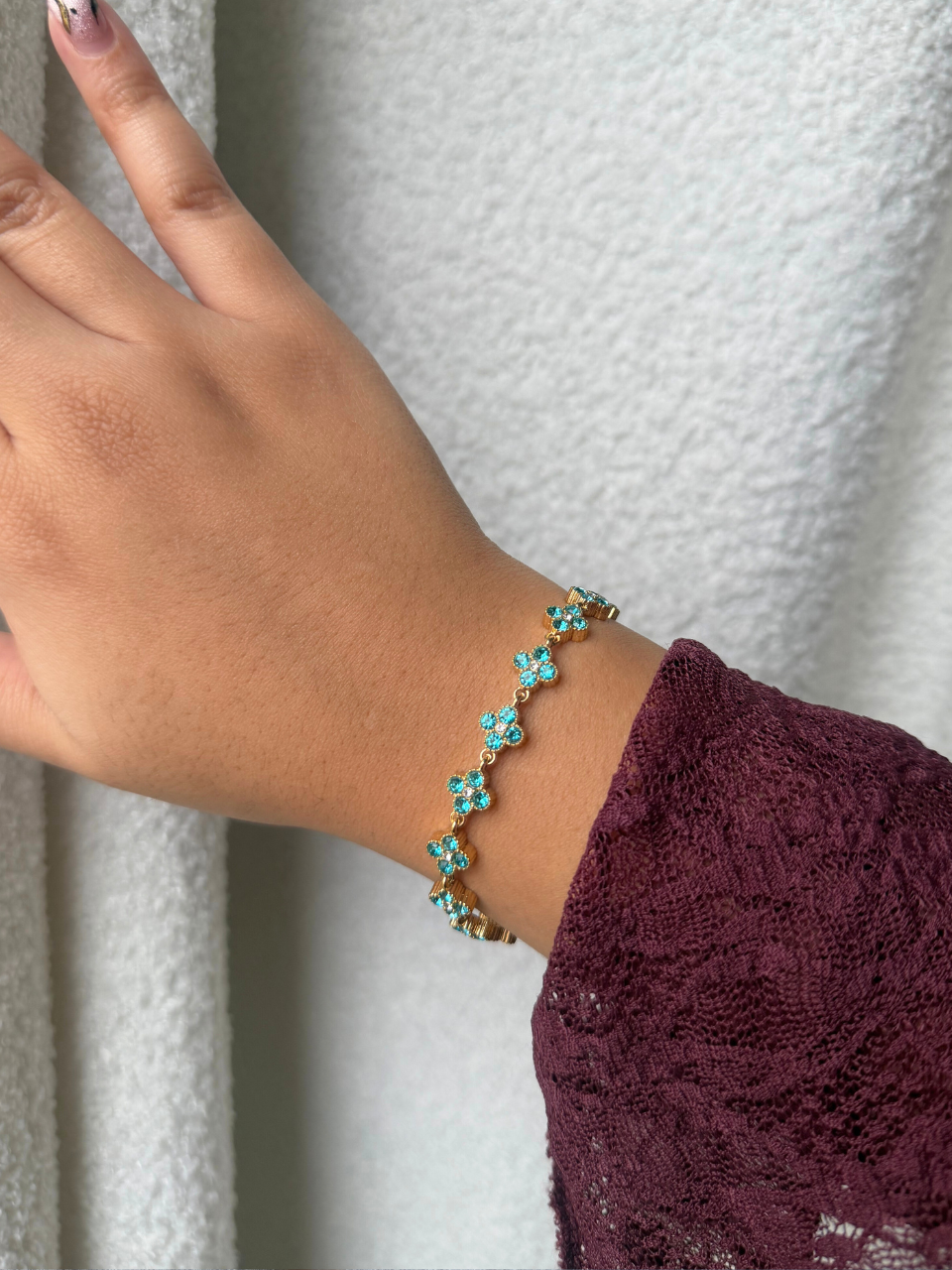 Bracelet Ambre bleu ciel