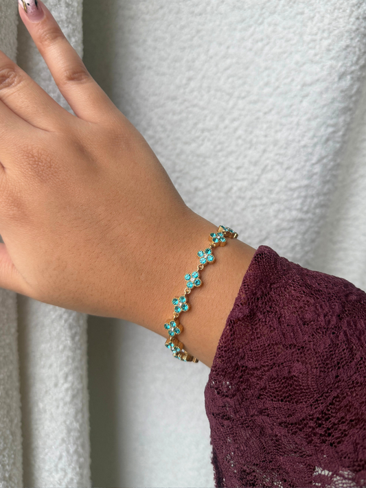 Bracelet Ambre bleu ciel