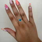 Bague Promesse Bleue or