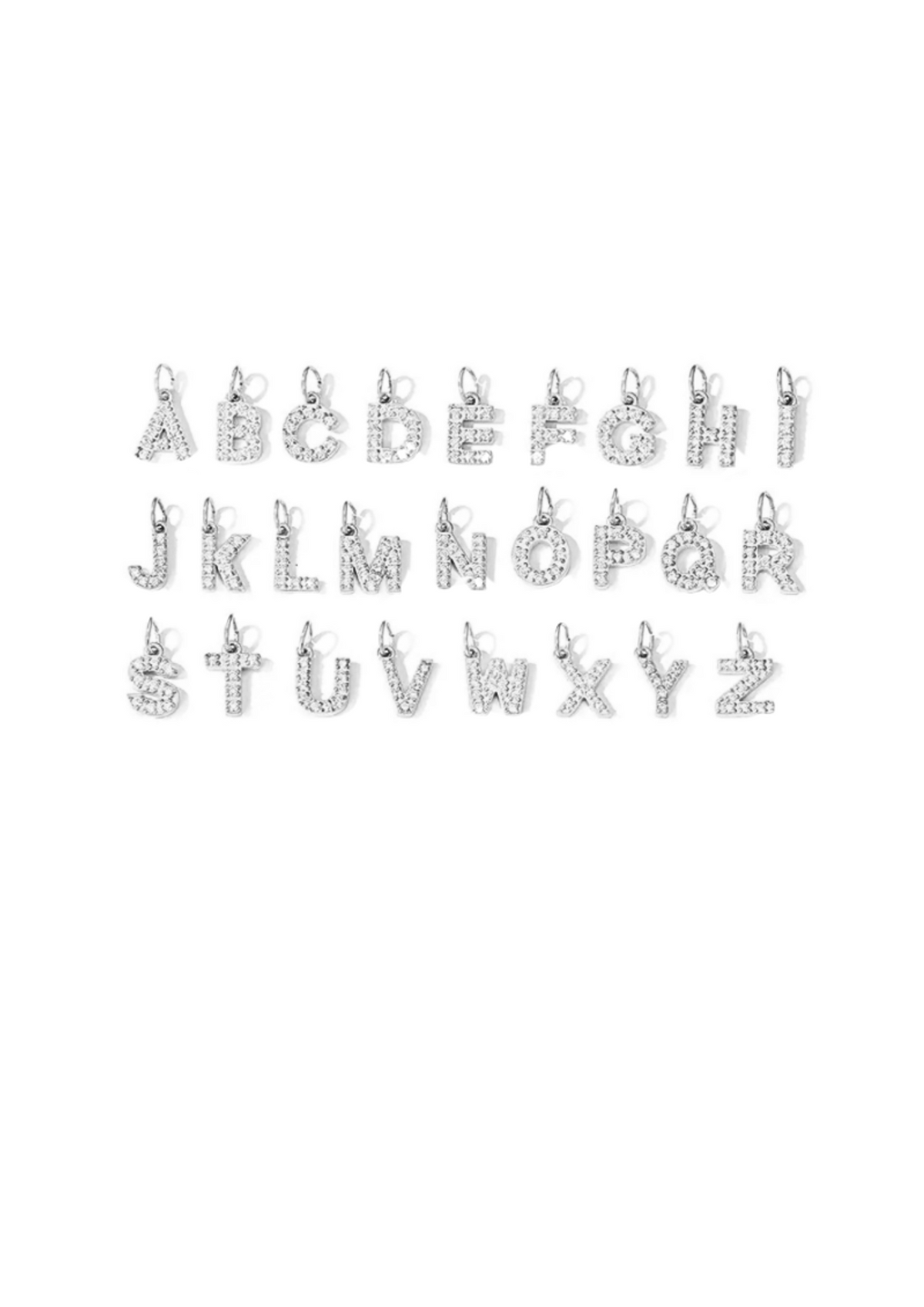 Lettre strass argent
