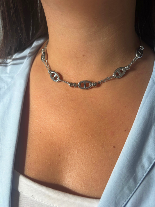 Collier Amber argent