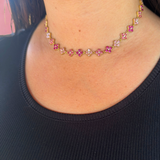 Collier Ambre rose
