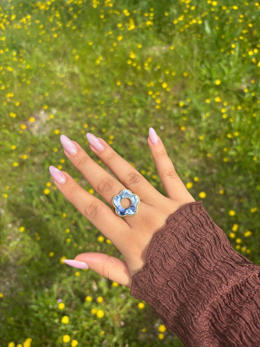 Bague Flora bleue